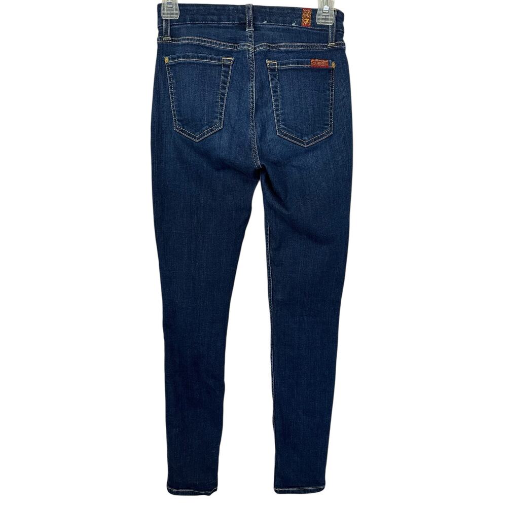 7 for All Mankind b(air) Denim The Skinny Ankle Jeans Dark Wash Size 24 - Picture 5 of 10